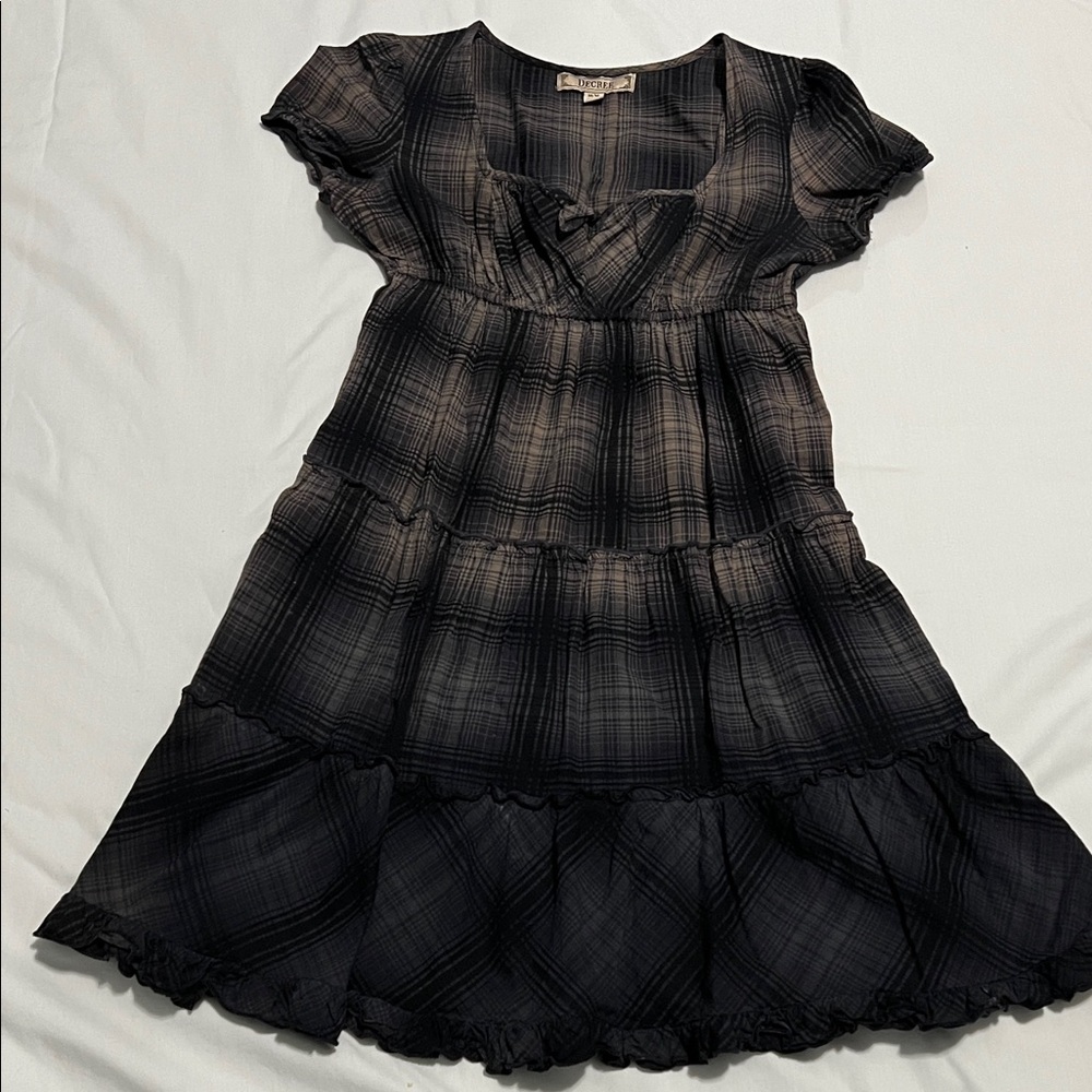 Decree Black Plaid Kids Dress